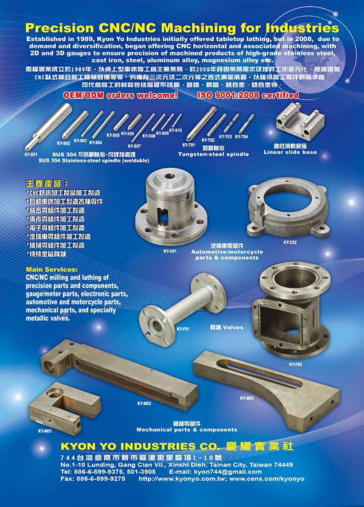 Taiwan Hardware Guide KYON YO INDUSTRIES CO.