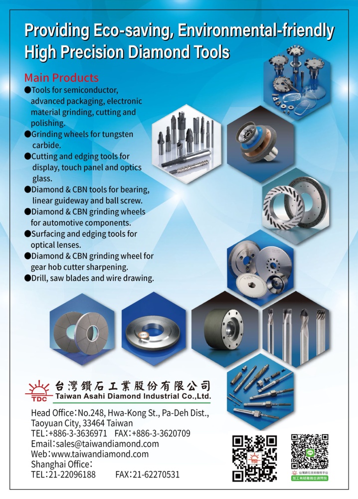 Who Makes Machinery in Taiwan TAIWAN ASAHI DIAMOND INDUSTRIAL CO., LTD.