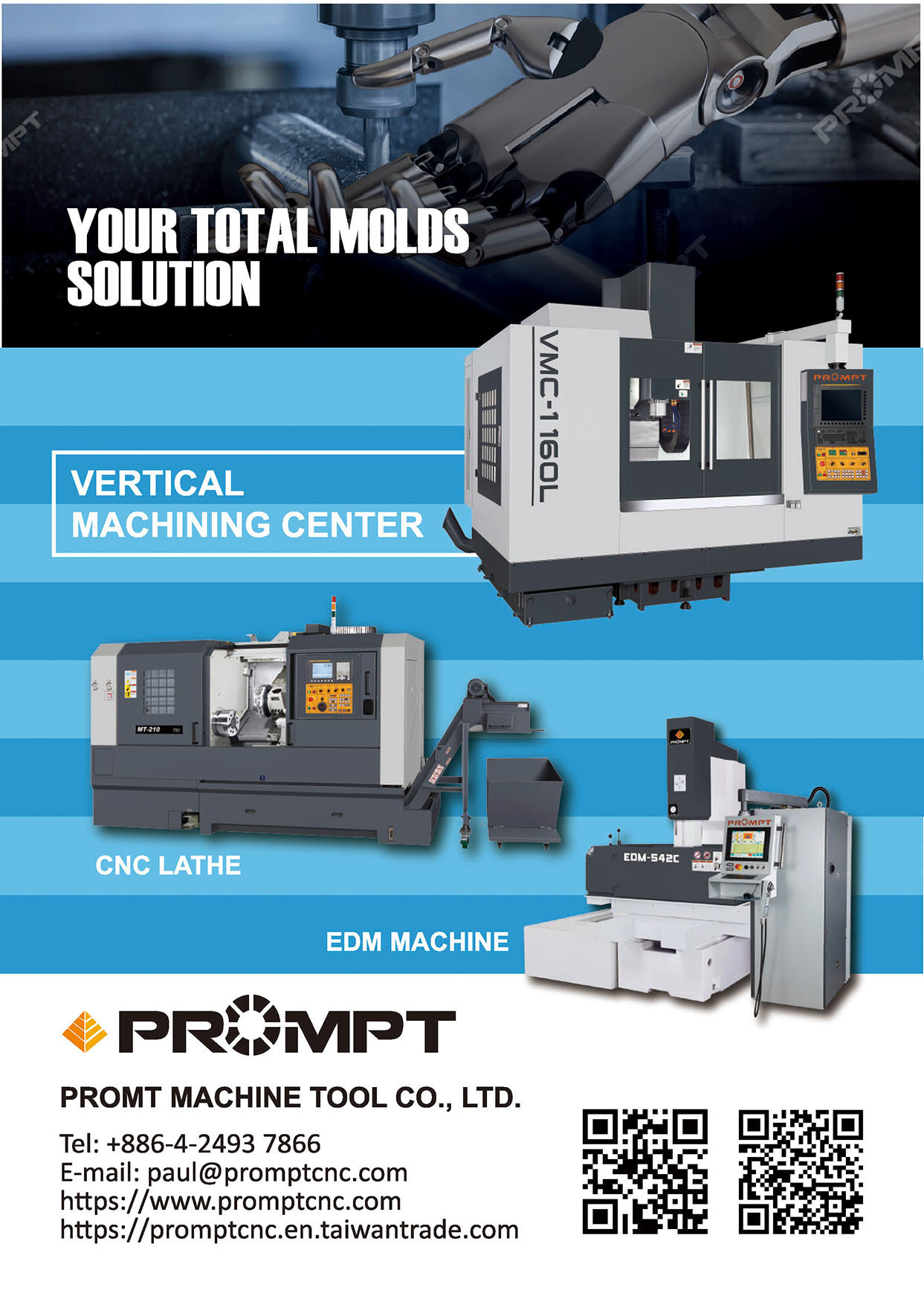 Who Makes Machinery in Taiwan PROMPT MACHINE TOOL CO., LTD.