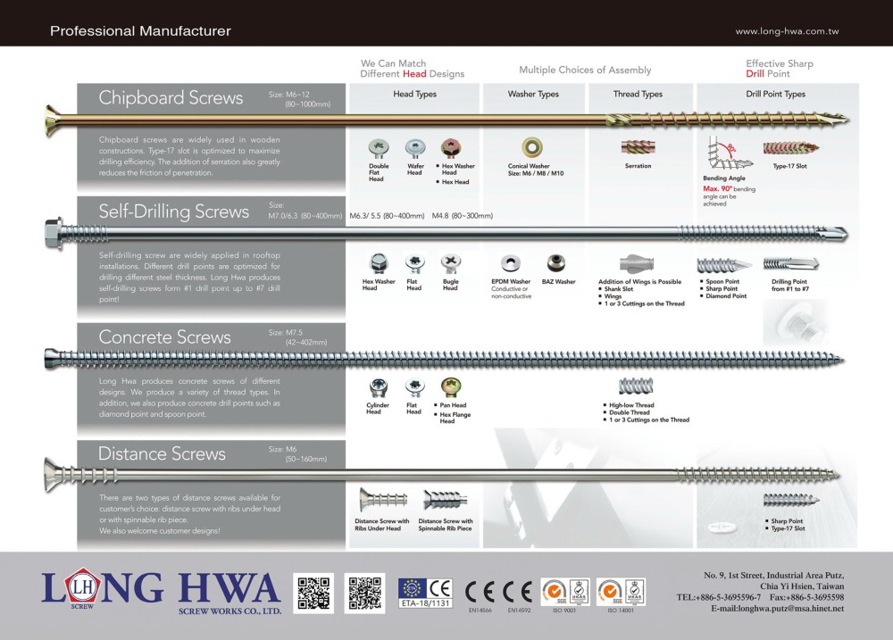 Taiwan International Fastener Show LONG HWA SCREW WORKS CO., LTD.