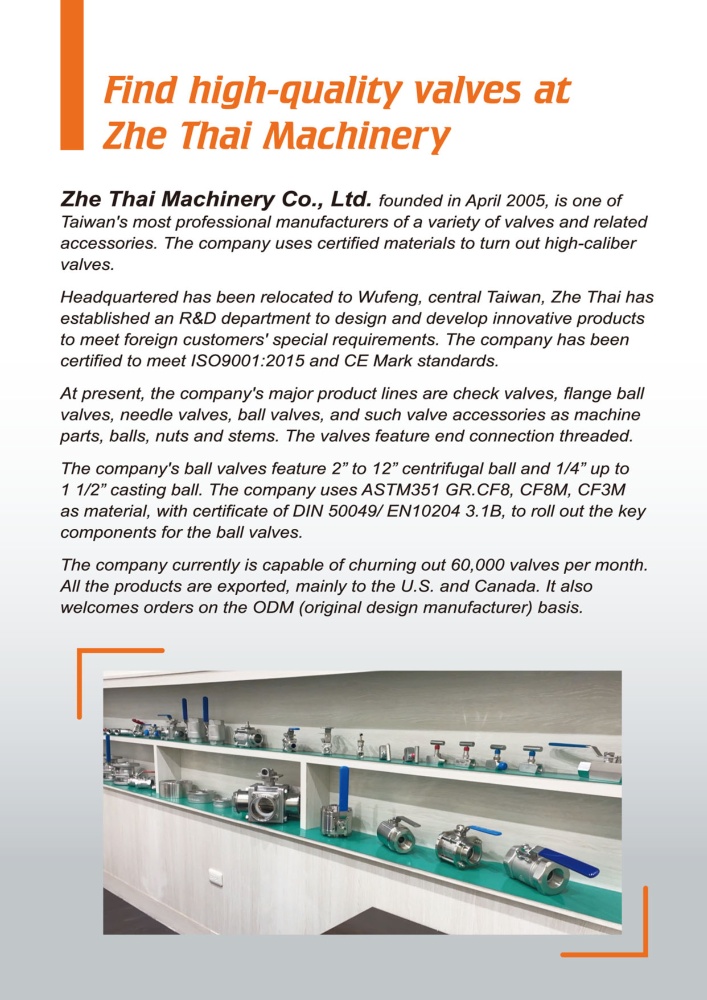Taiwan Industrial Suppliers ZHE THAI MACHINERY CO., LTD.