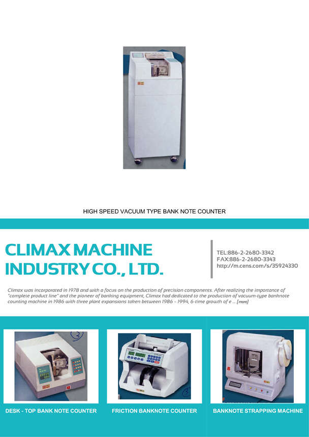 CLIMAX MACHINE INDUSTRY CO., LTD.