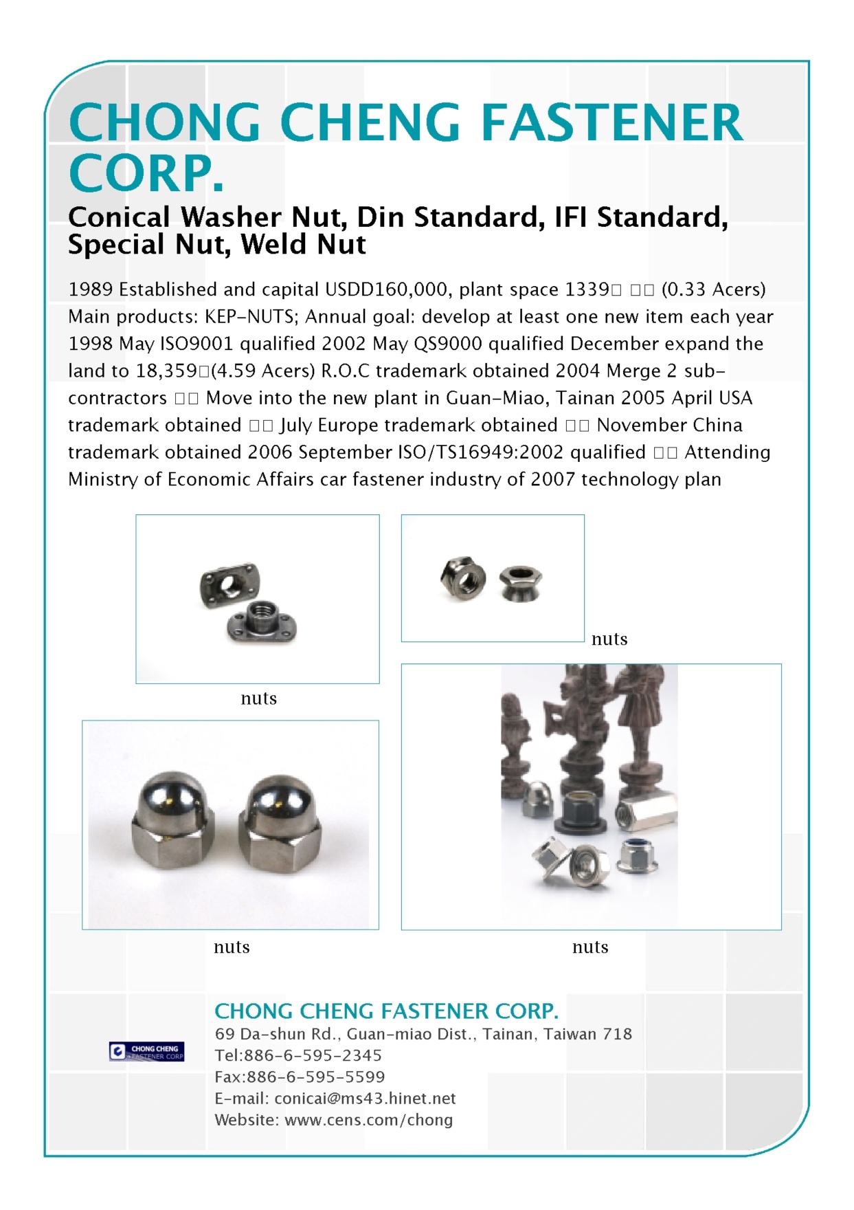 CHONG CHENG FASTENER CORP.