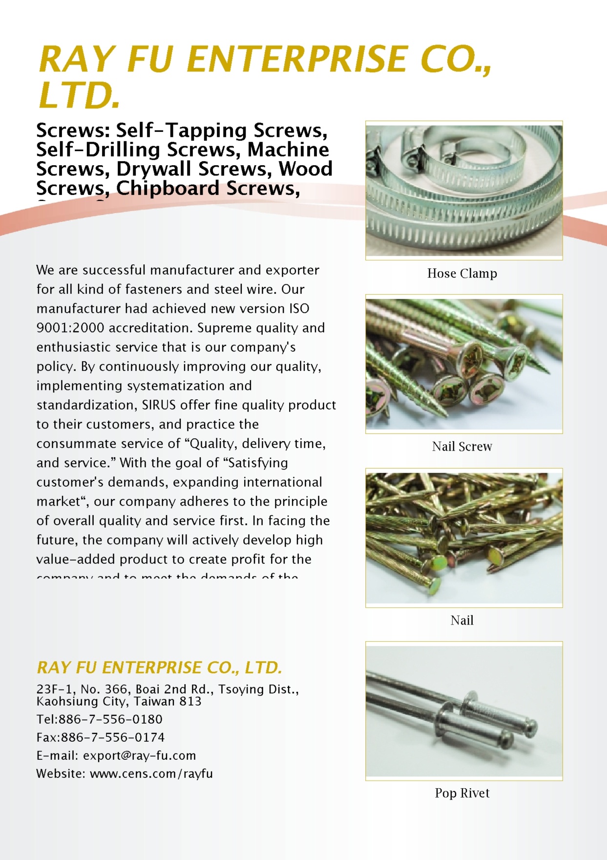 RAY FU ENTERPRISE CO., LTD.