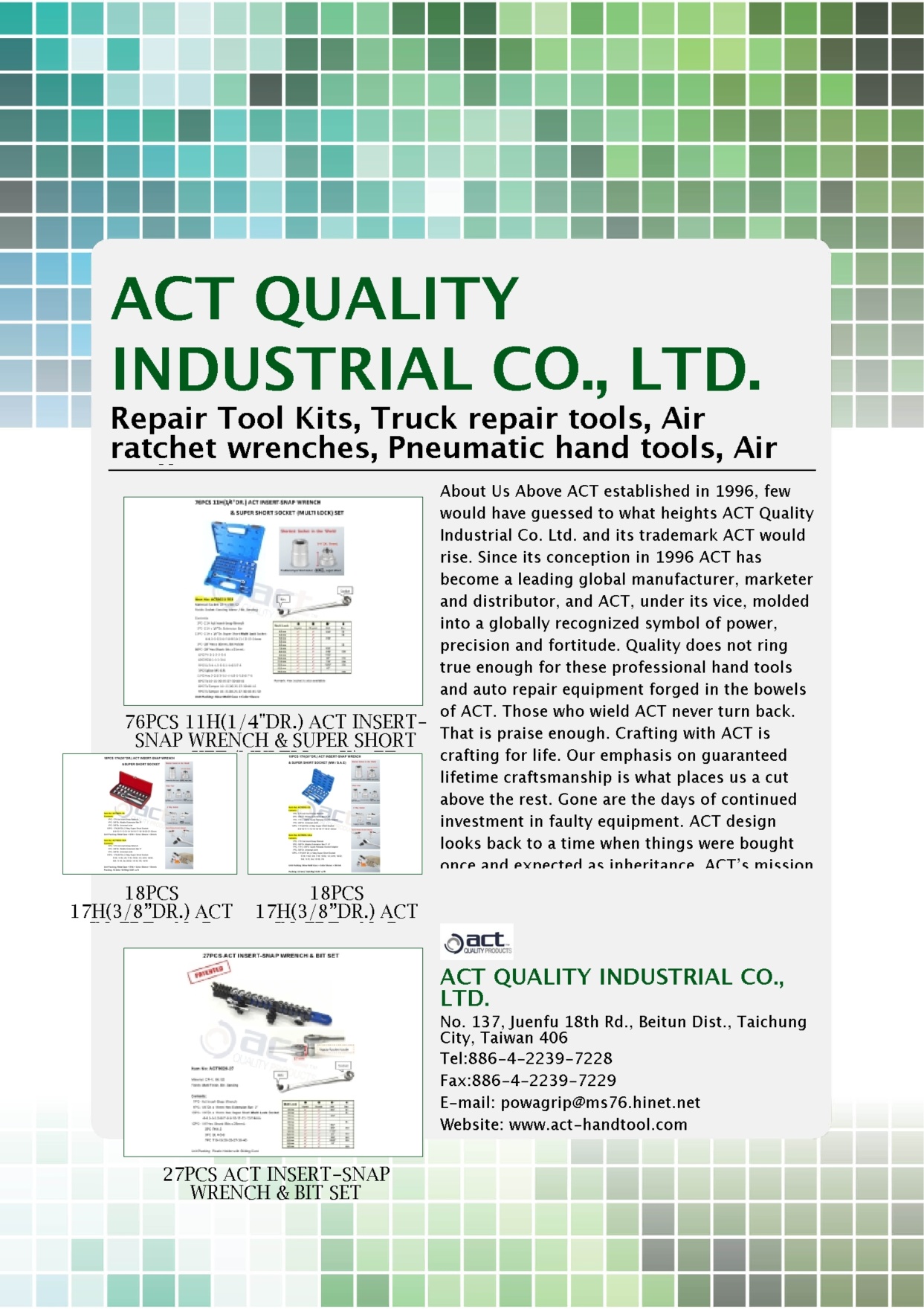 ACT QUALITY INDUSTRIAL CO., LTD.