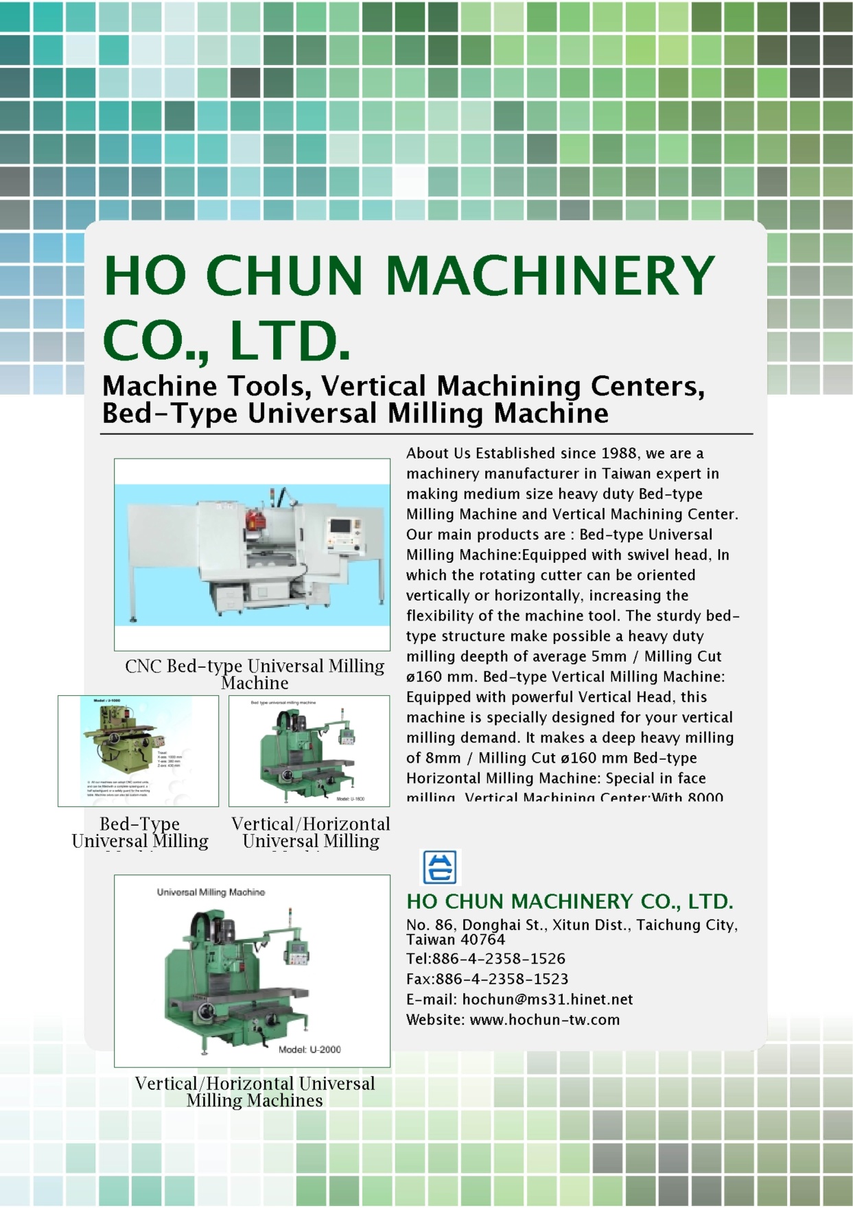 HO CHUN MACHINERY CO., LTD.