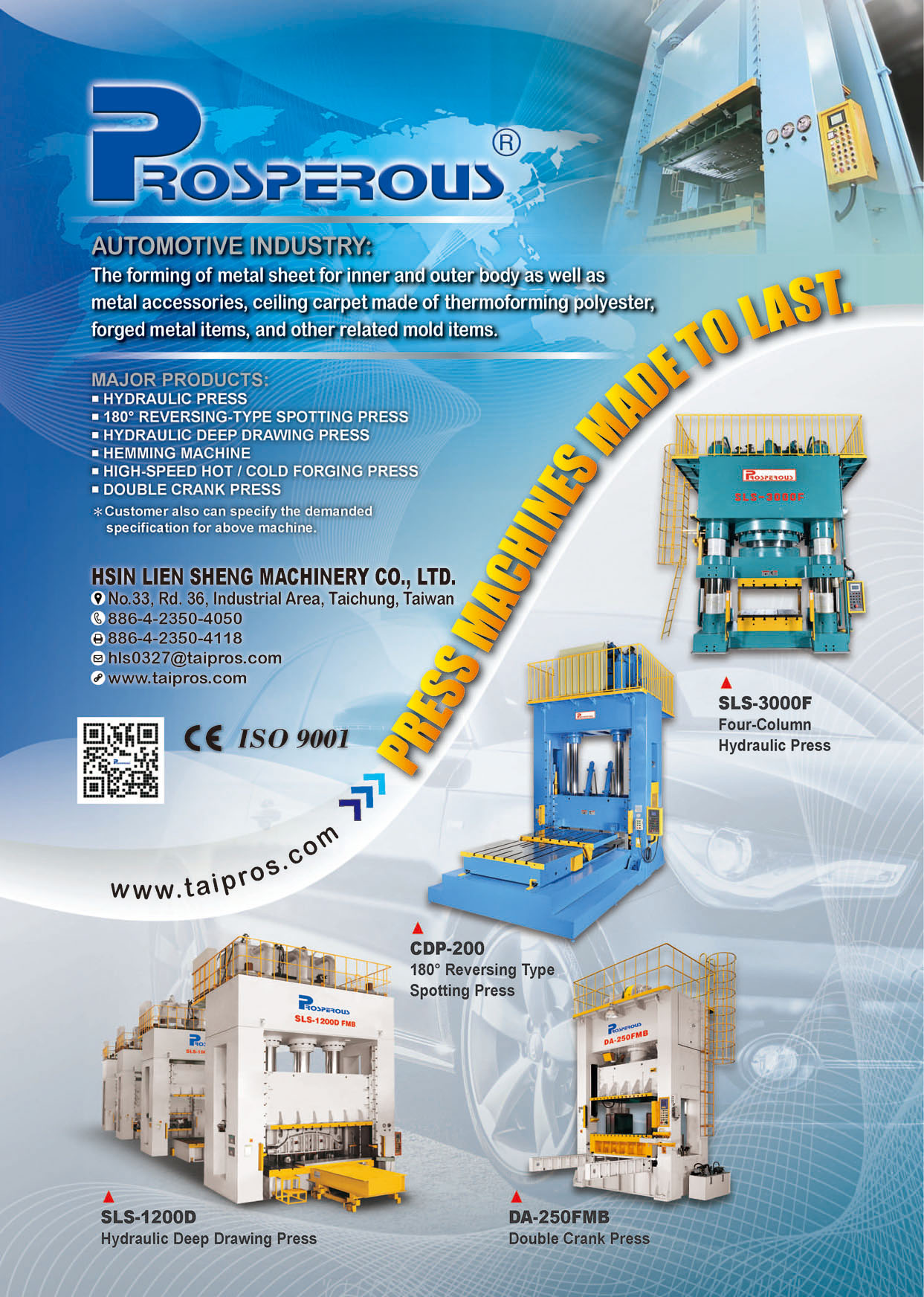 HSIN LIEN SHENG MACHINERY CO., LTD.