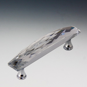 Crystal Handle with Brass Base Crystal Handle with Brass Base