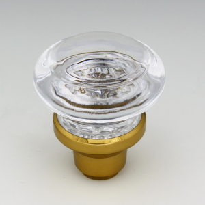 Art Glass Door Handle with Brass Base Art Glass Door Handle with Brass Base