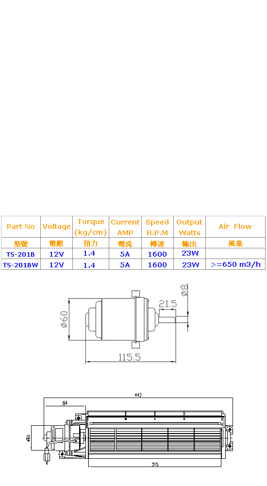 DC 12V Blower Motor