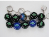 28MM sliding ball keyring compass in blue and black color 