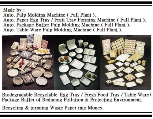 Auto. Fresh Food Tray Pulp Molding Machine ( Full Plant ). Auto. Fresh Food Tray Pulp Molding Machine ( Full Plant ).