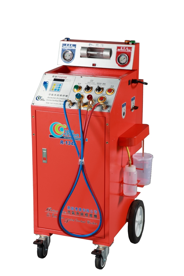 FR-898 冷媒回收机 (全自动管路清洗、灌冷冻油、充填冷媒) FR-898 冷媒回收机 (全自动管路清洗、灌冷冻油、充填冷媒)