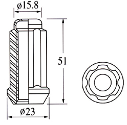 Long Close End Lug Nut (2pcs)