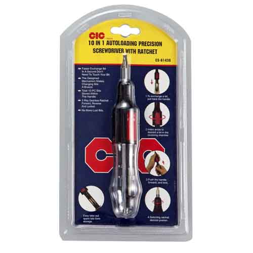 10 in 1 Auto loading Precision Ratchet Screwdriver Set