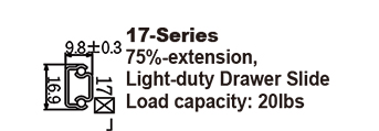 1702 Light-duty Ball Bearing Drawer Slide