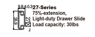 2700  輕型3/4延伸鋼珠滑軌