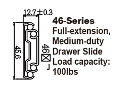 4601-1 Medium duty Full-extension Ball Bearing Drawer Slides