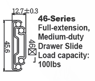 4651  Lock out fully extended ball bearing drawer slides