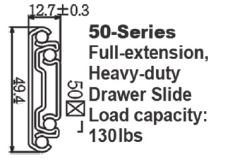 5180 Self Closing Full Extension Ball Bearing Drawer Slide