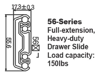 5608 Heavy-duty Drawer Slide with self closing