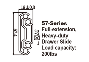 5789 Heavy-duty Ball Bearing Drawer Slide with interlock system