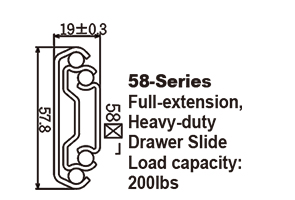 5891 Heavy-duty steel ball-bearing Drawer Slide with self-closing