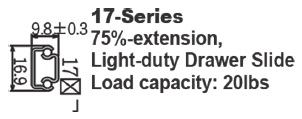 1703 轻型3/4延伸钢珠滑轨