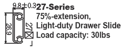 2776 輕型3/4延伸鋼珠滑軌