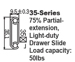 3520 輕型3/4延伸鋼珠滑軌