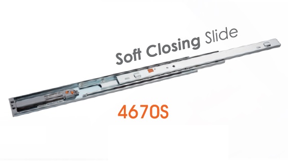 4670S Soft Close Full Extension Ball Bearing Drawer Slides / Medium-duty Ball Bearing Drawer Slides