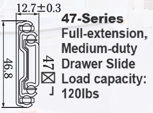 4701 Medium Duty Full Extension Drawer Slides