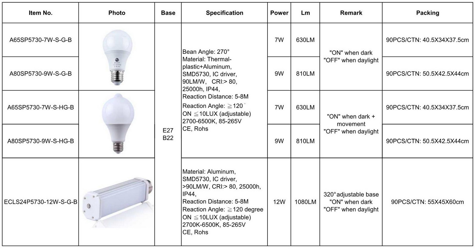 LED Sensor Light