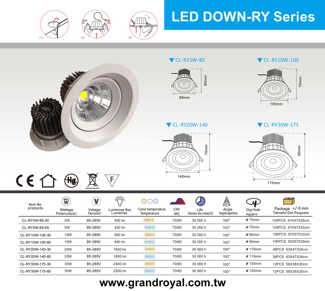 LED DOWN - RY Series
