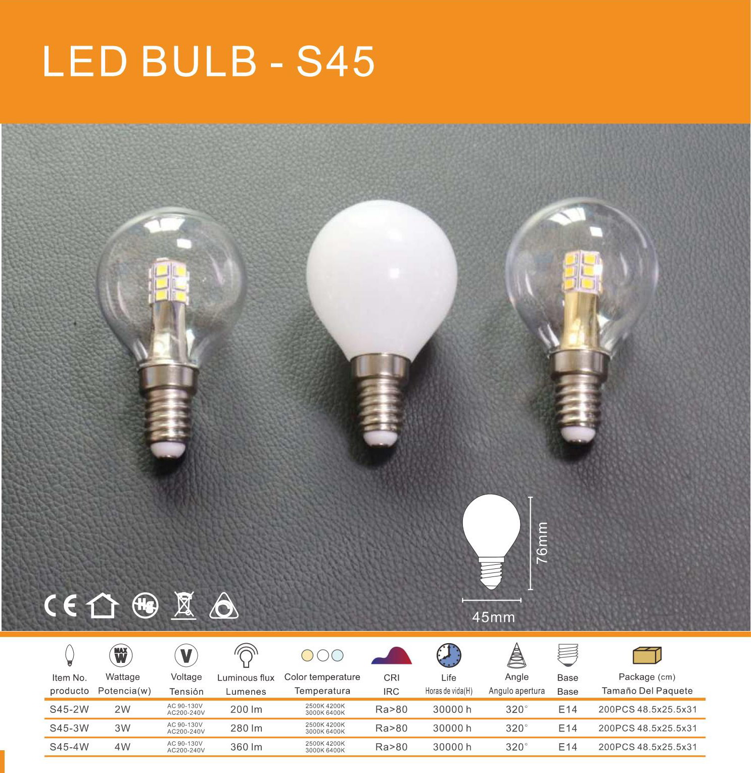 LED BULB S45