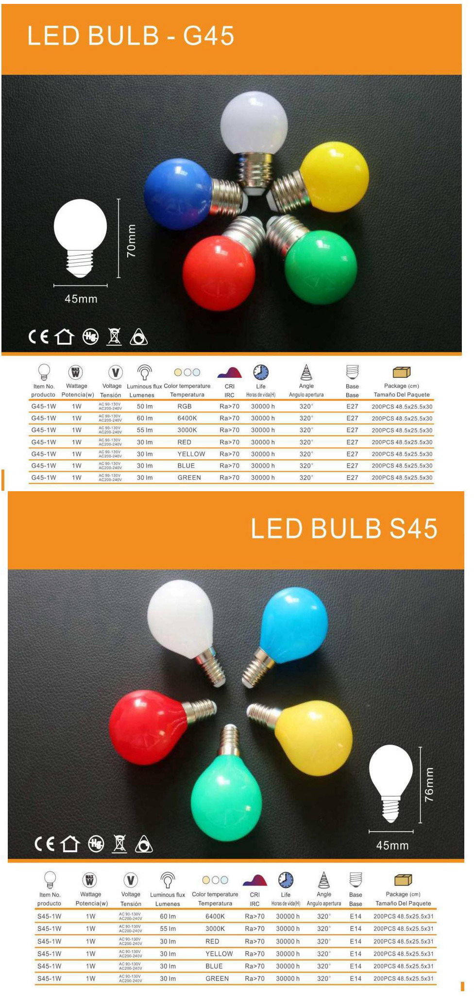 LED BULB G45-S45