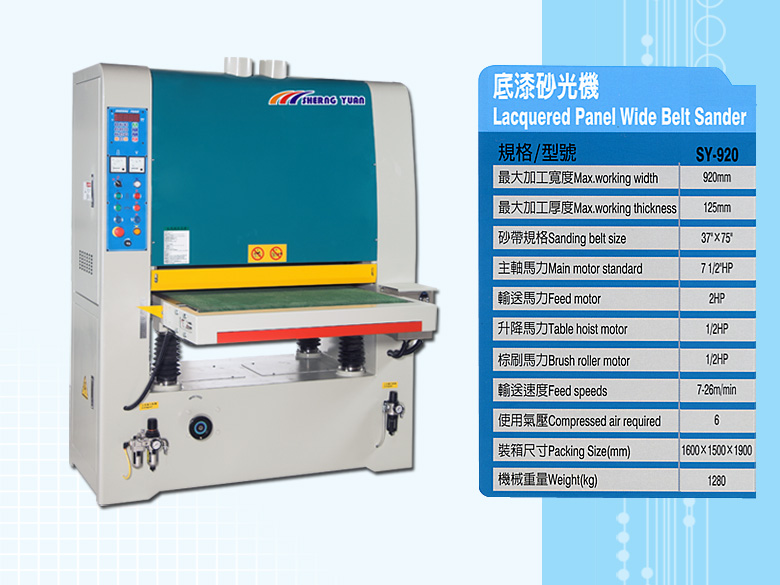 Lacquered Panel Wide Belt Sander