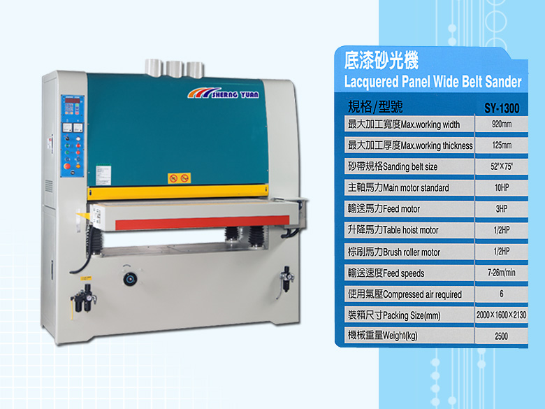 Lacquered Panel Wide Belt Sander