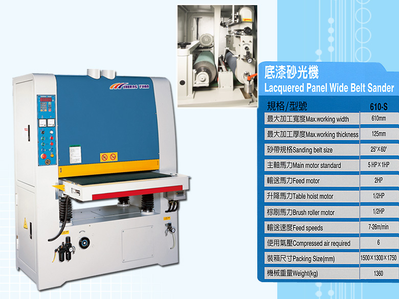 Lacquered Panel Wide Belt Sander