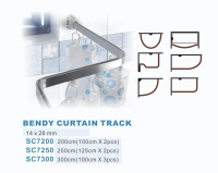 Bendy shower curtain track