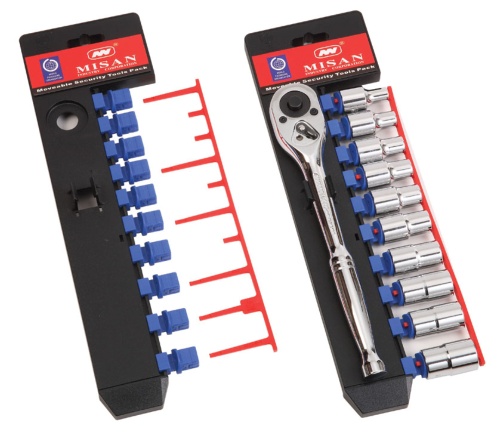 Anti-thief Vertical Socket Display Pack with Ratchet Clip Anti-thief Vertical Socket Display Pack with Ratchet Clip