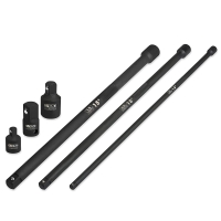 15-Inch Impact Extension Bar and Adapter Set, 6 Piece, 1/4, 3/8, 1/2-Inch Drive | Cr-V