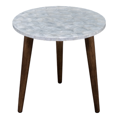 NEGROS K/D CAPIZ SHELLS INLAY END TABLES