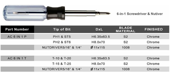 6 IN 1 SCREWDRIVER