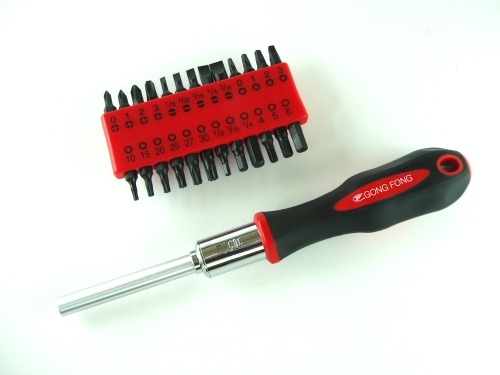 25 PIECES WITH PP&TPR RATCHET SCREWDRIVER SET