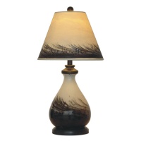 Art Glass Table Lamp with Night Light