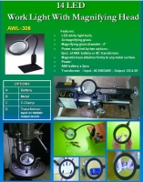 14 LED WORK LIGHT WITH MAGNIFYING HEAD ( LED Dual Power )