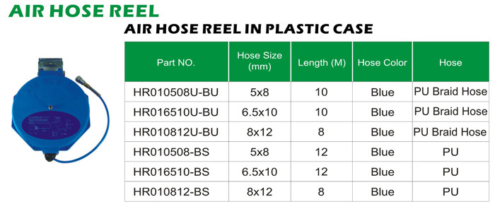 Air Hose-air Hose Reel In Plastic Case