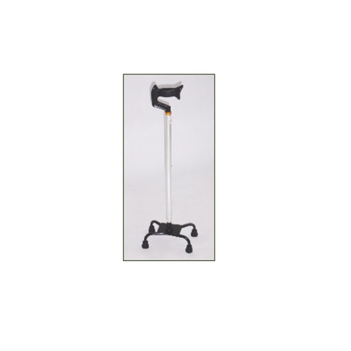 Polished quad cane with C grip (small base)