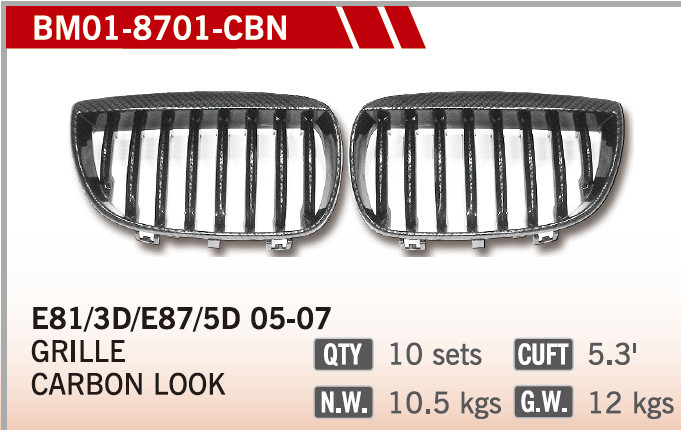 GRILLES CARBON LOOK FOR BM E87 01